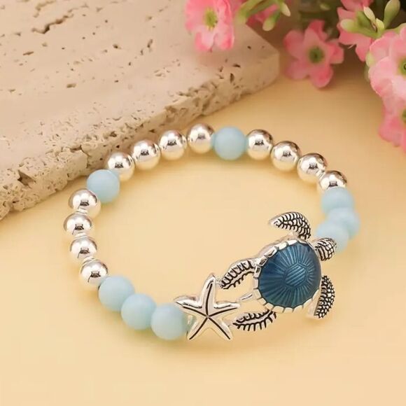 Sea Turtle Bracelet Beaded - Picture 1 of 8